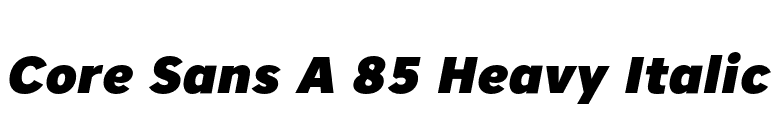 Core Sans A 85 Heavy Italic font preview