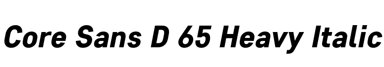 Core Sans D 65 Heavy Italic font preview