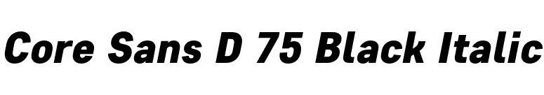 Core Sans D 75 Black Italic font preview