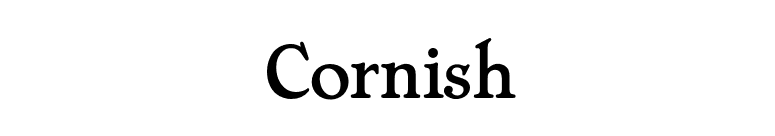 Cornish font preview