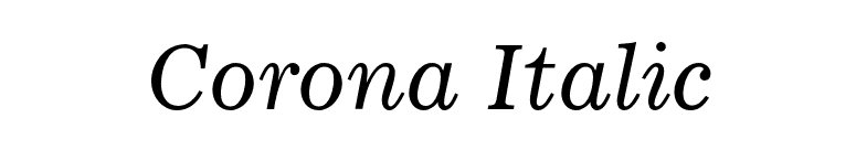 Corona Italic font preview