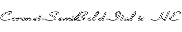 Coronet-SemiBold-Italic HE font preview