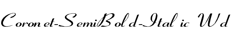 Coronet-SemiBold-Italic Wd font preview