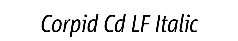 Corpid Cd LF Italic font preview