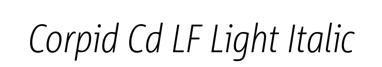 Corpid Cd LF Light Italic font preview