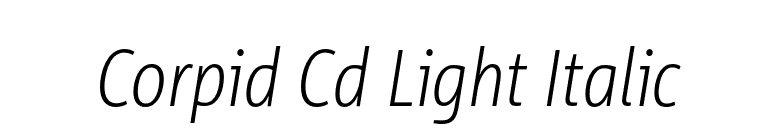 Corpid Cd Light Italic font preview