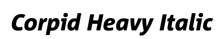 Corpid Heavy Italic font preview
