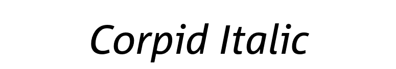 Corpid Italic font preview