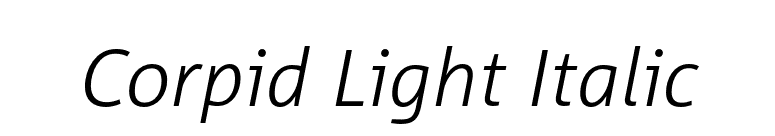 Corpid Light Italic font preview