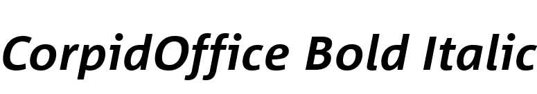 CorpidOffice Bold Italic font preview