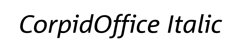 CorpidOffice Italic font preview