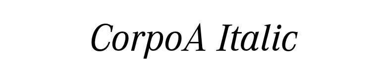 CorpoA Italic font preview