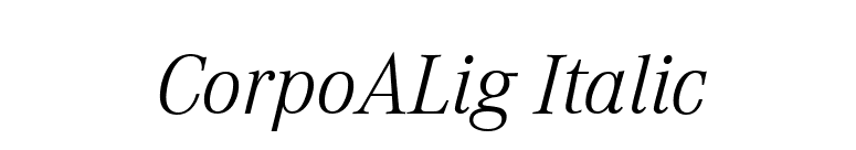 CorpoALig Italic font preview