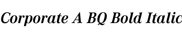 Corporate A BQ Bold Italic font preview