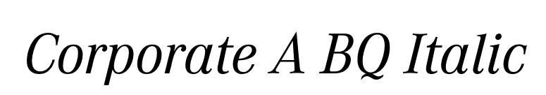 Corporate A BQ Italic font preview