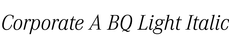 Corporate A BQ Light Italic font preview