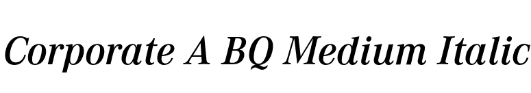 Corporate A BQ Medium Italic font preview