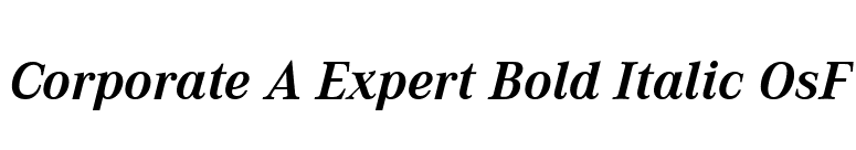 Corporate A Expert Bold Italic OsF font preview