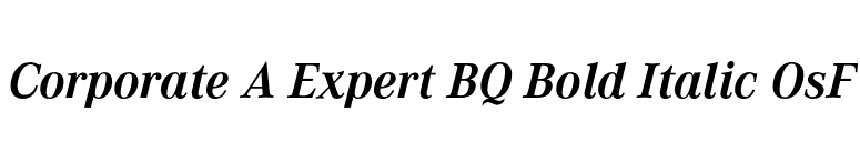 Corporate A Expert BQ Bold Italic OsF font preview