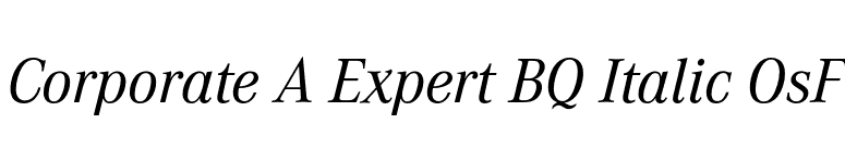Corporate A Expert BQ Italic OsF font preview