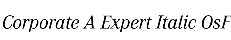 Corporate A Expert Italic OsF font preview