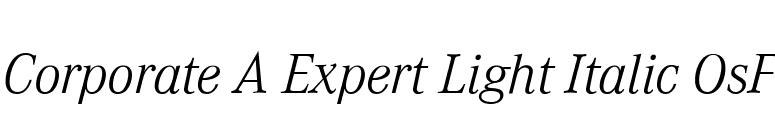 Corporate A Expert Light Italic OsF font preview
