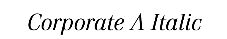 Corporate A Italic font preview
