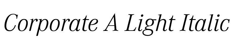 Corporate A Light Italic font preview
