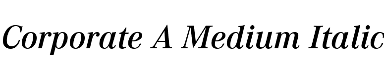 Corporate A Medium Italic font preview