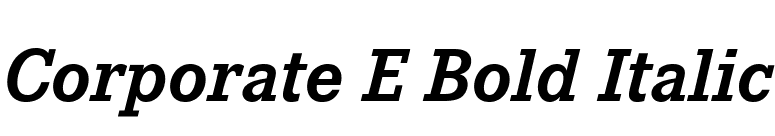 Corporate E Bold Italic font preview