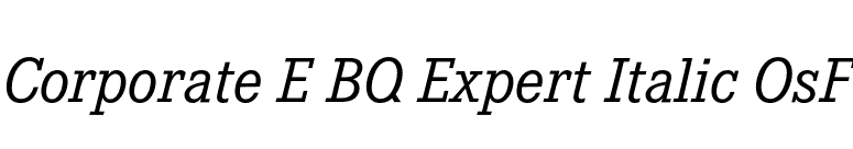 Corporate E BQ Expert Italic OsF font preview