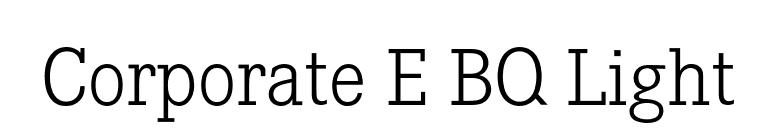 Corporate E BQ Light font preview