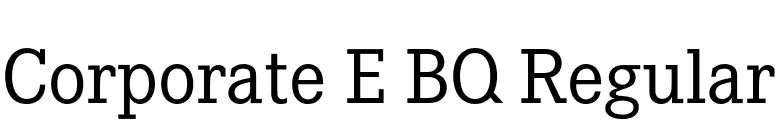 Corporate E BQ Regular font preview