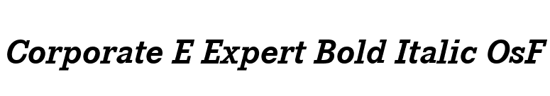 Corporate E Expert Bold Italic OsF font preview