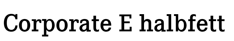 Corporate E halbfett  font preview