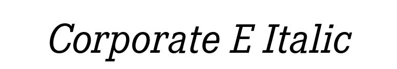 Corporate E Italic font preview