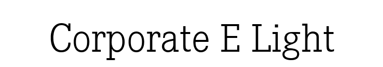 Corporate E Light font preview