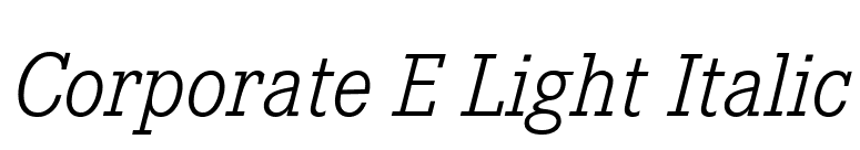 Corporate E Light Italic font preview