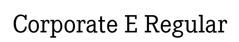 Corporate E Regular font preview