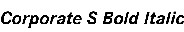Corporate S Bold Italic font preview