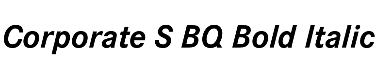 Corporate S BQ Bold Italic font preview