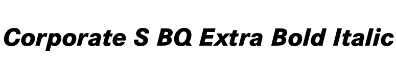Corporate S BQ Extra Bold Italic font preview