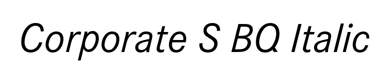 Corporate S BQ Italic font preview