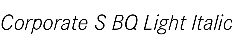Corporate S BQ Light Italic font preview