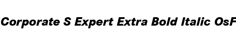 Corporate S Expert Extra Bold Italic OsF font preview