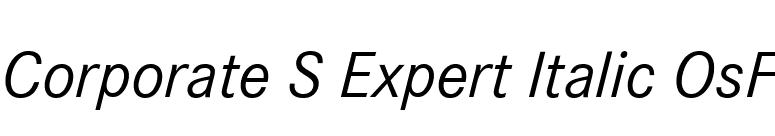 Corporate S Expert Italic OsF font preview