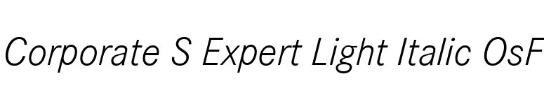 Corporate S Expert Light Italic OsF font preview