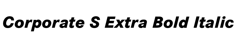 Corporate S Extra Bold Italic font preview