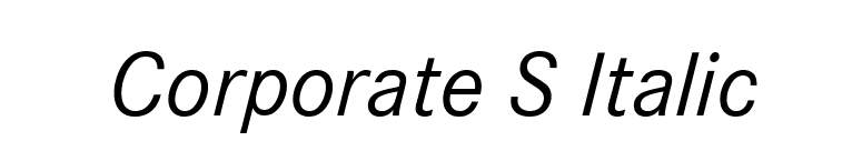 Corporate S Italic font preview
