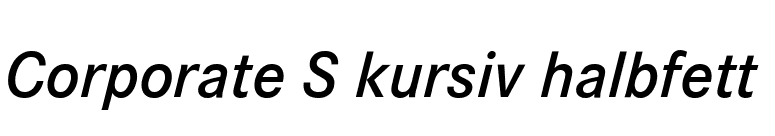 Corporate S kursiv halbfett  font preview